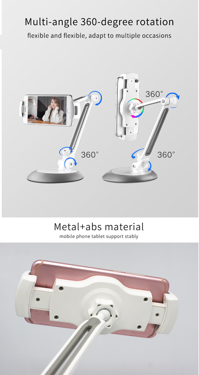 Demonstration of 360-degree rotation and multi-angle adjustment