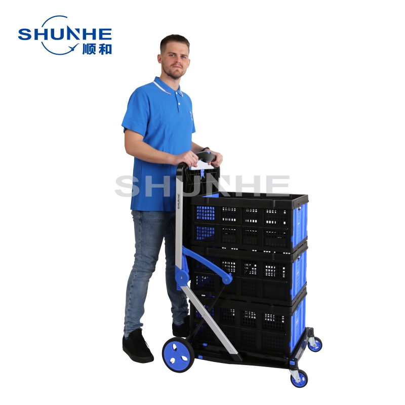Folding Two-Tier Shopping Cart