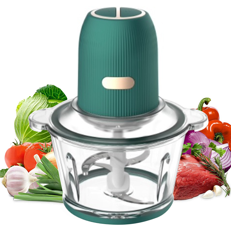 Electric Food Chopper with Glass or Stainless Steel Bowl