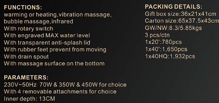 Electric foot spa and massager unit showing control panel and splash lid