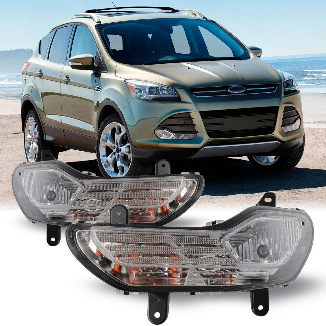 For 13-16 Ford Escape Clear Lens Pair Bumper Fog Light Lamp - Image 2