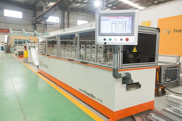 Close up of the machine control panel and forming stations