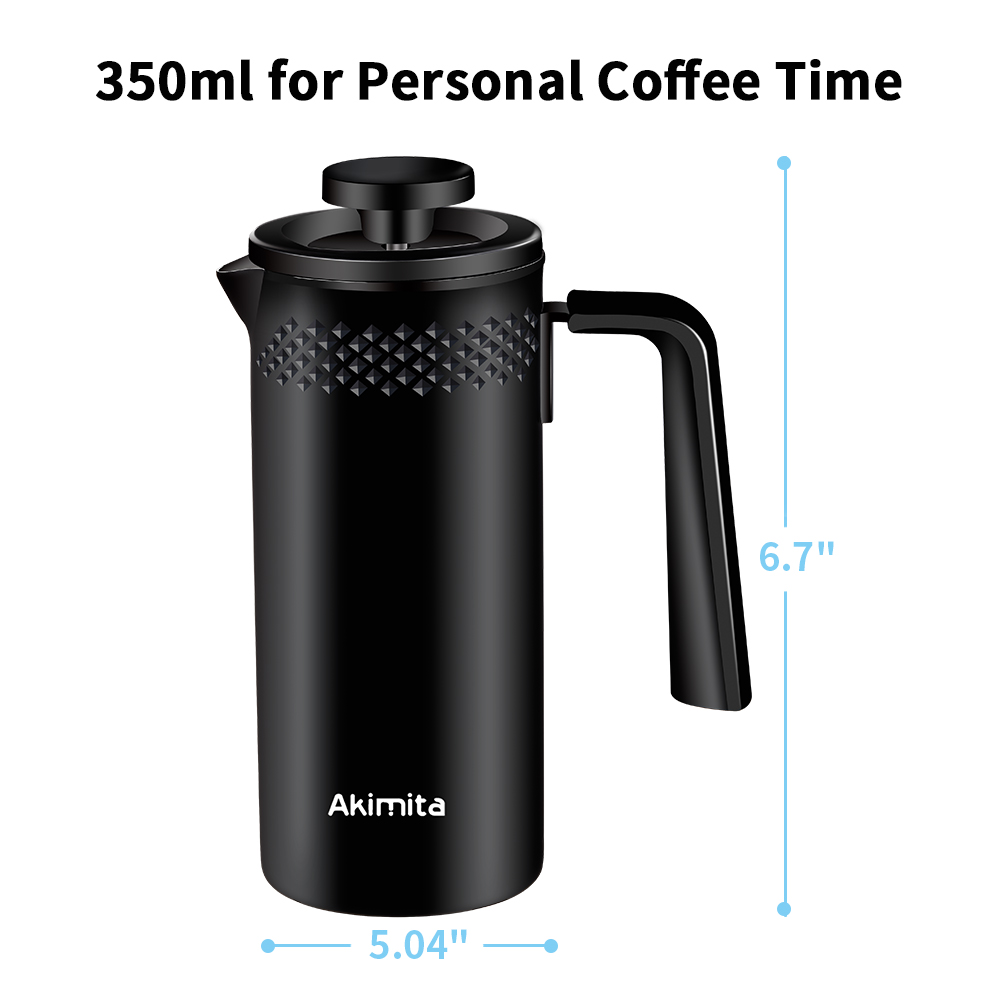 Portable French Press Coffee Maker with 3-Level Filtration