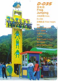 Frog-Themed Vertical Drop Ride for Amusement Parks
