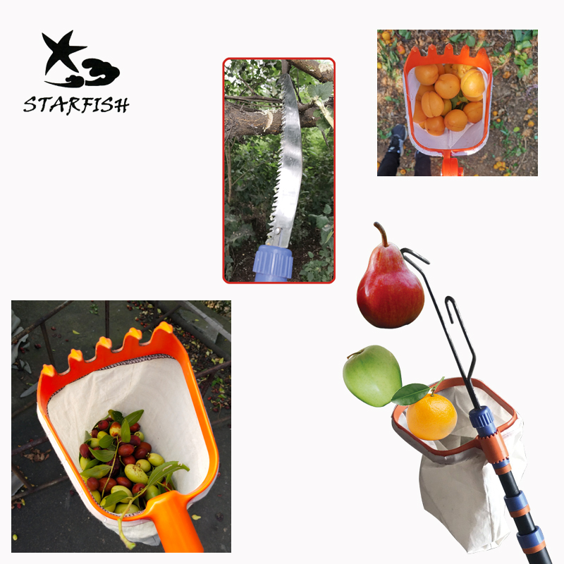 Extendable Telescopic Fruit Harvester with Interchangeable Heads