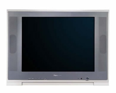 Flat Screen CRT Television with Integrated Speakers