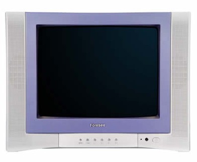 CRT Television with Lavender Bezel