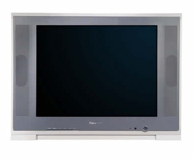 Vintage Flat-Screen CRT Television with Integrated Speakers