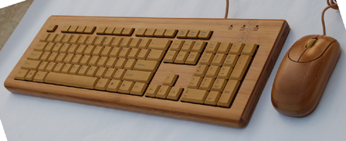 full natural bamboo 104 keys wired bamboo keyboard and mouse - Image 3