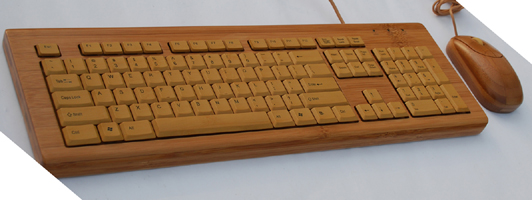 full natural bamboo 104 keys wired bamboo keyboard and mouse - Image 2