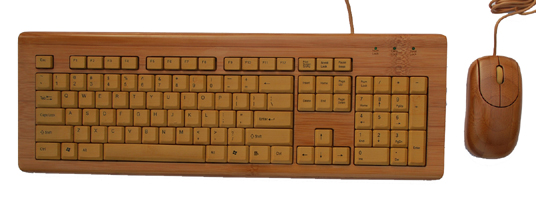 Wired Bamboo Keyboard and Mouse Combo