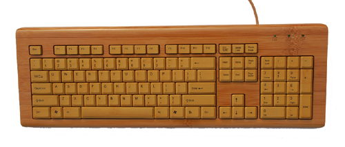 full natural bamboo 104 keys wired bamboo keyboard - Image 4