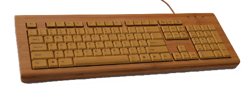 full natural bamboo 104 keys wired bamboo keyboard - Image 3