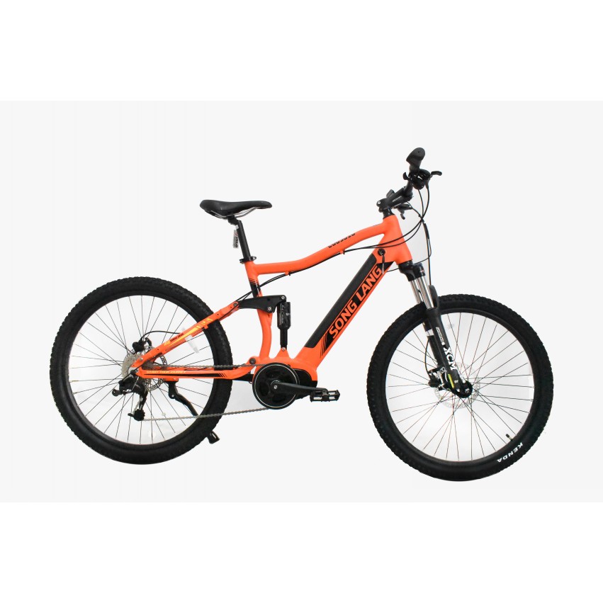 Full Suspension Electric Mountain Bike with Mid-Drive Motor