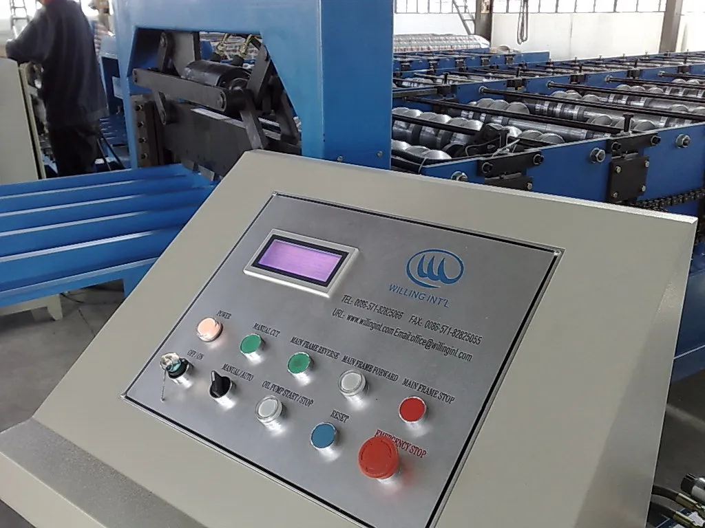 Control panel interface for the roll forming machine