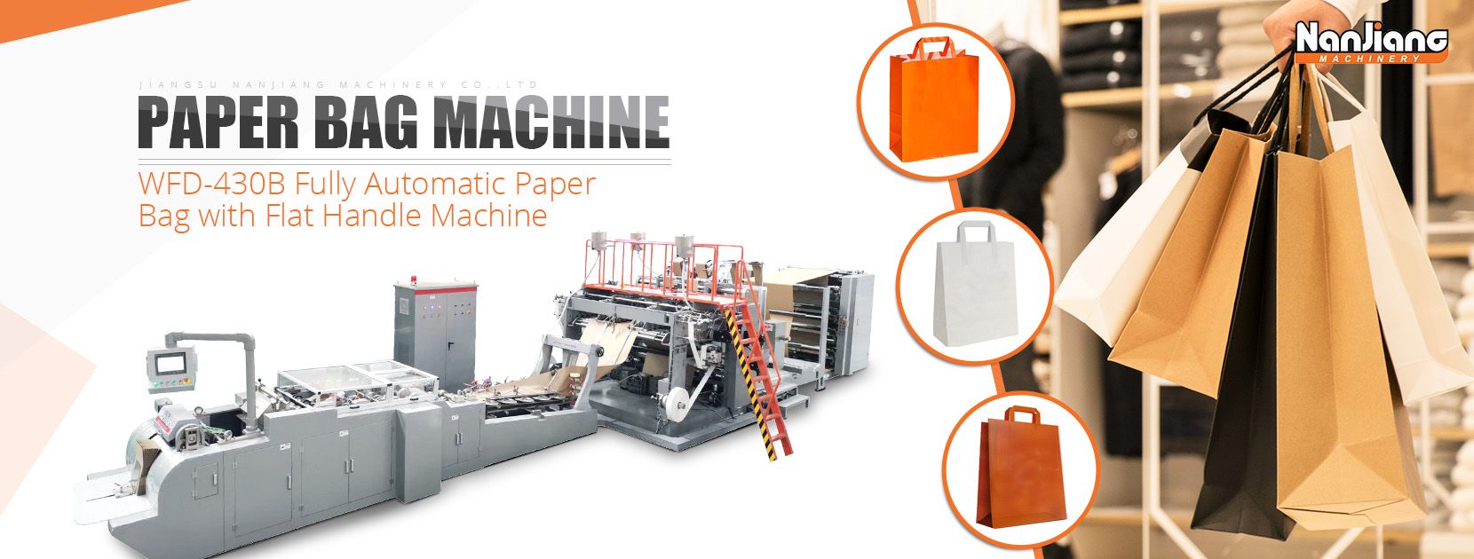 Automatic Roll-Fed Paper Bag Machine with Flat Handle