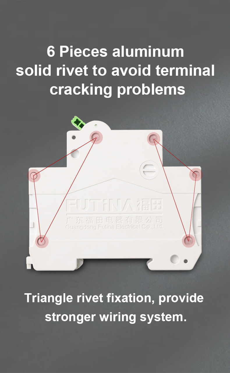 Close up of terminal rivet design