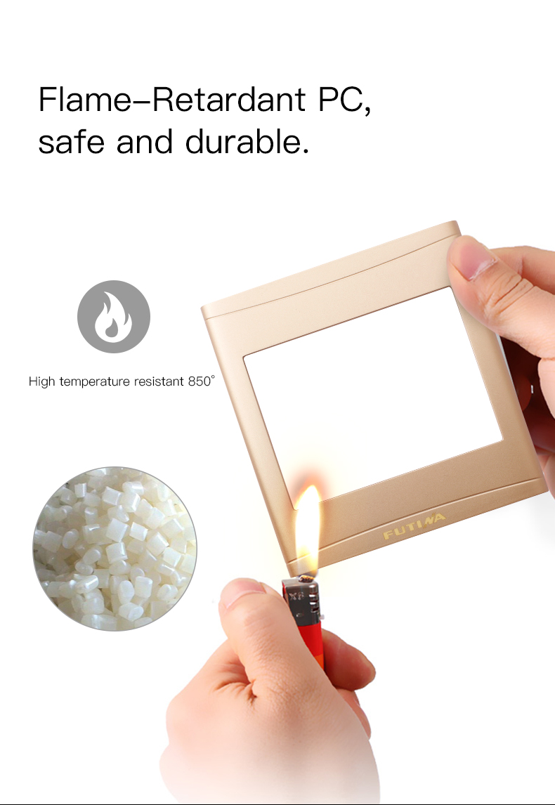 Close up of flame-retardant PC material testing