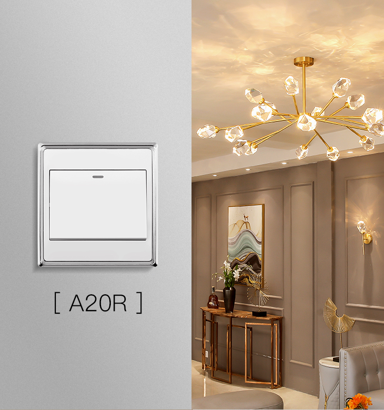 A20R light switch with chrome frame