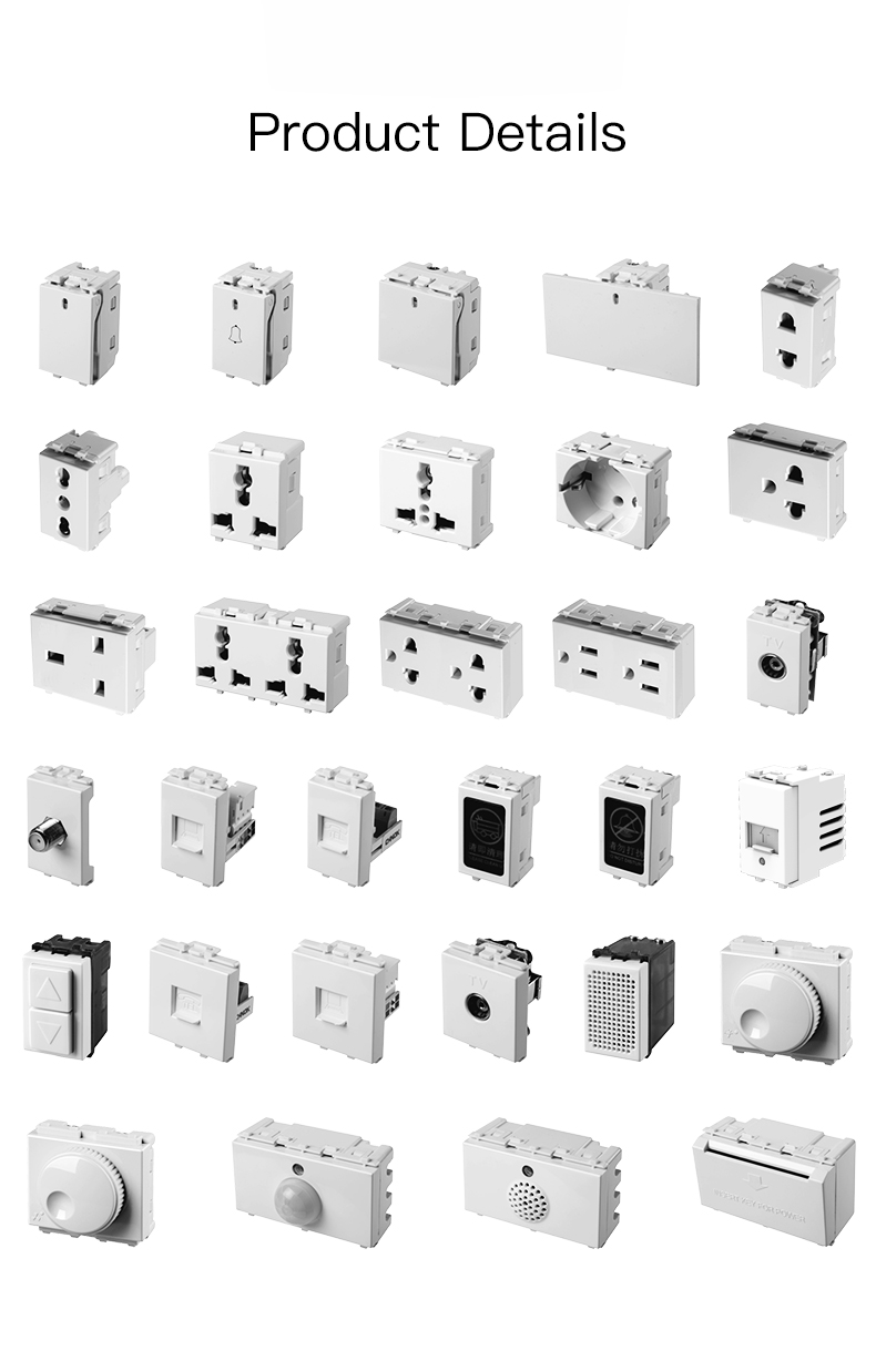 Collection of H100S series modular electrical inserts