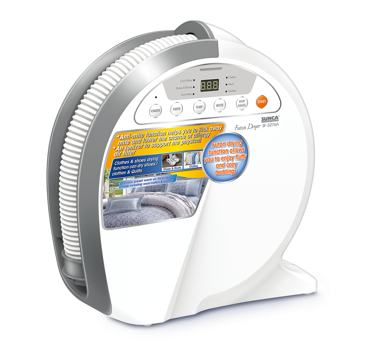 Futon and Clothes Dryer with Anti-Mite Function