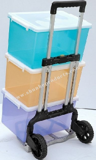 Collapsible Rolling Storage Cart with Bins