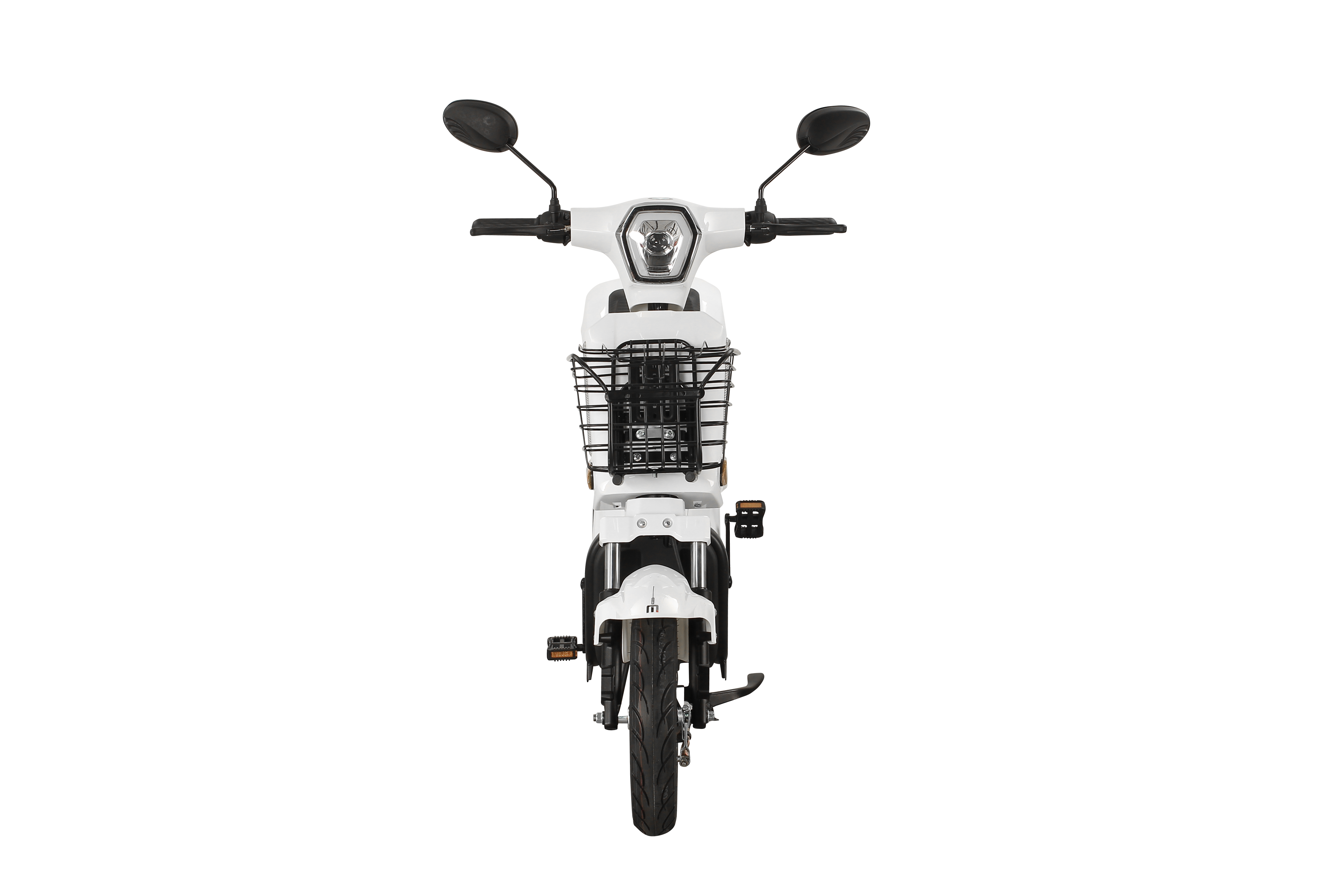 Technical view of the electric motorcycle frame and components