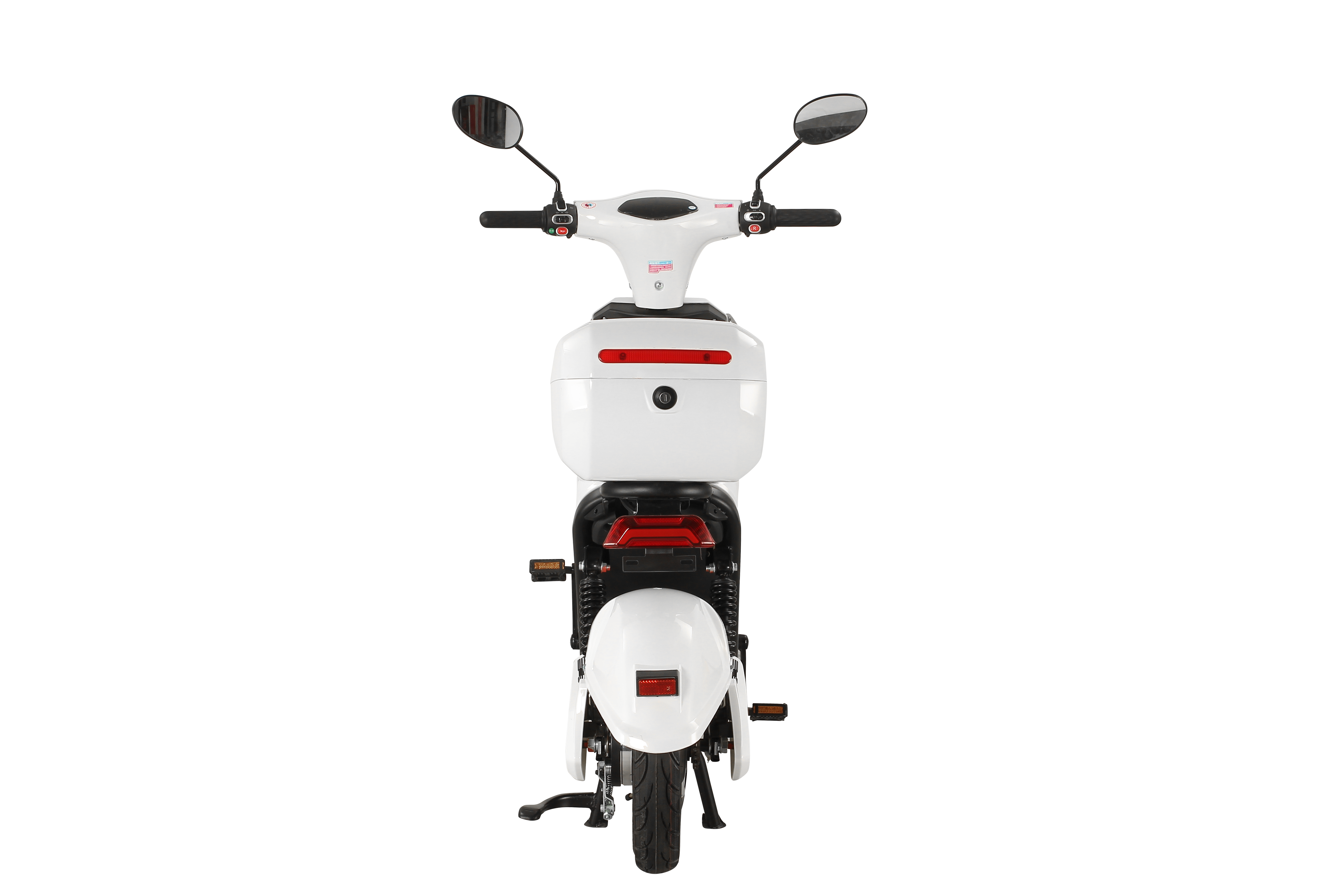Close up of the electric motorcycle display and controls