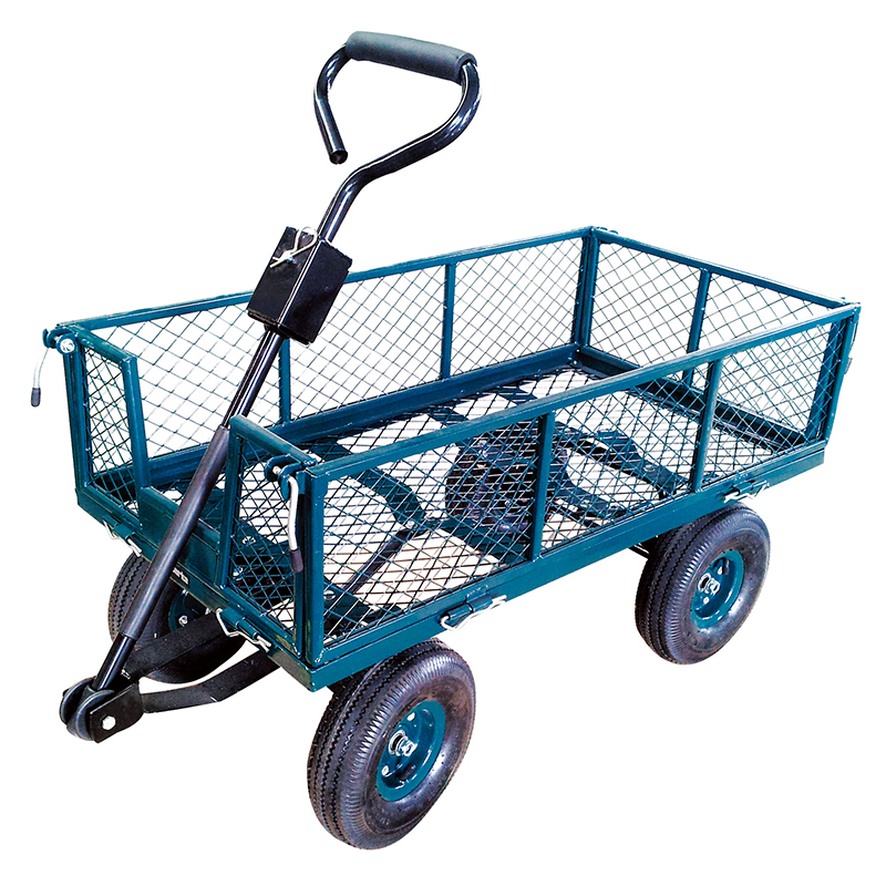 Steel Mesh Garden Cart with Pneumatic Tires