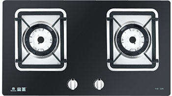 Two-Burner Black Glass Gas Cooktop