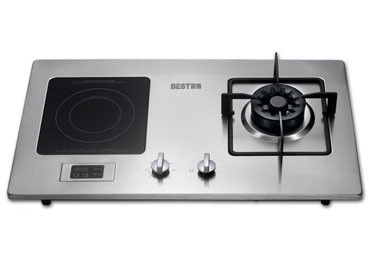 Combination Gas Burner and Induction Cooktop