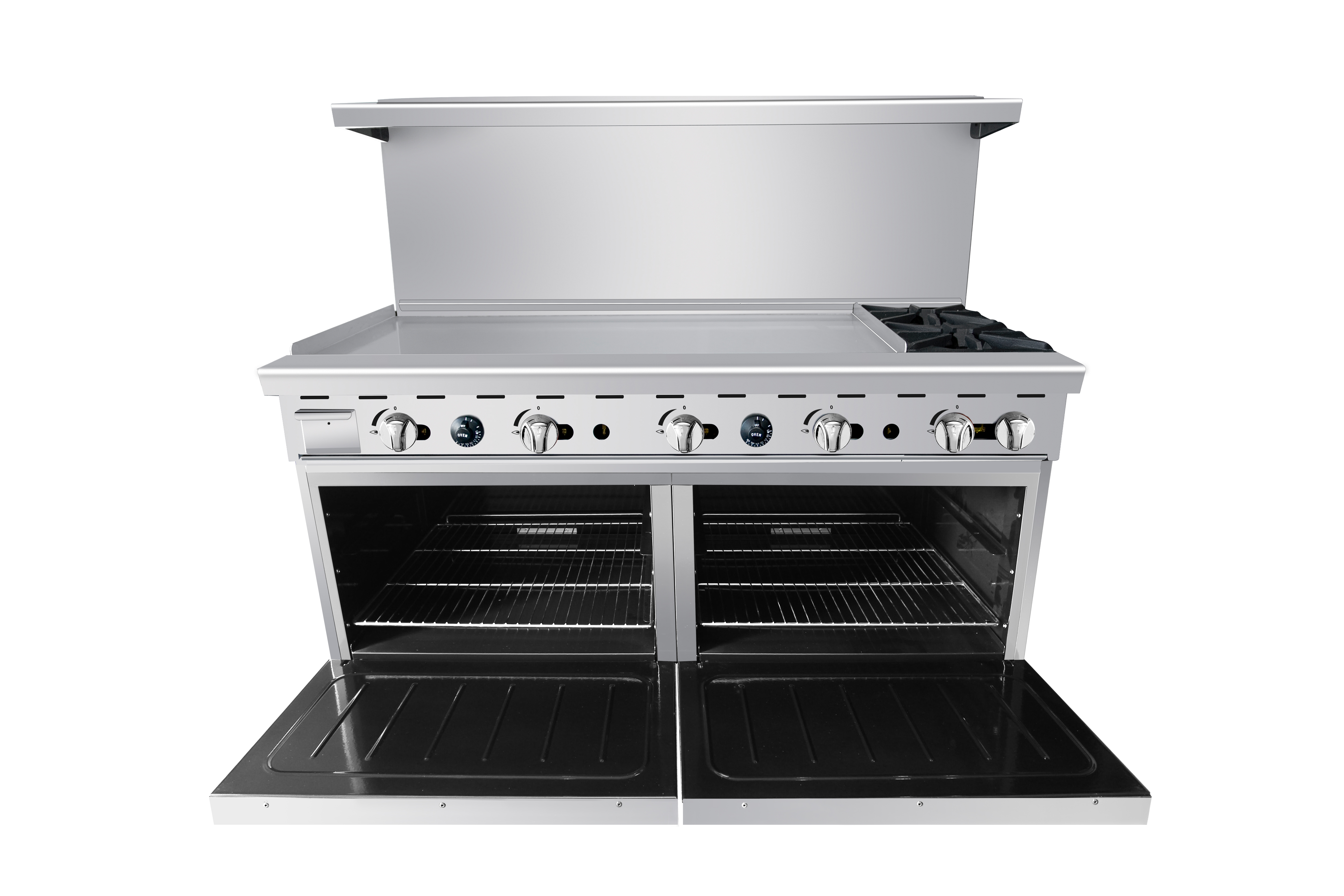Commercial Gas Range with 2 Burners and 48-Inch Griddle