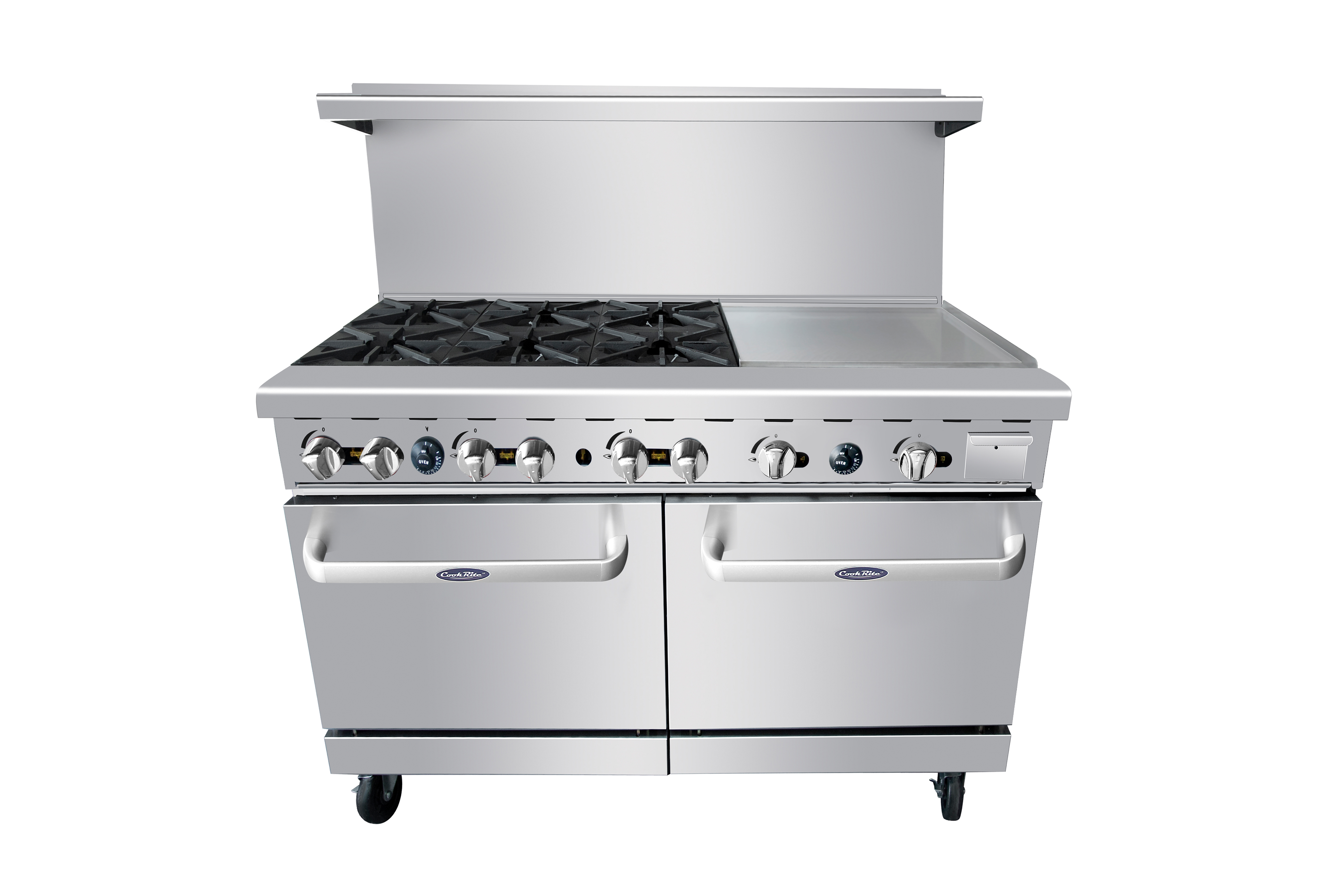 Commercial Gas Range with 6 Burners and 24-inch Griddle