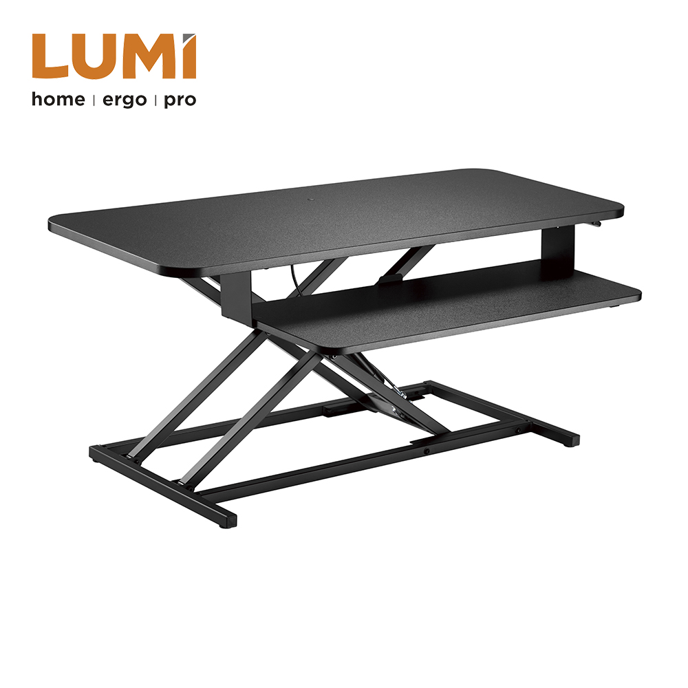 GAS SPRING SIT-STAND DESK CONVERTER WITH COMPACT KEYBOARD TRAY (950MM LENGTH) - Image 2