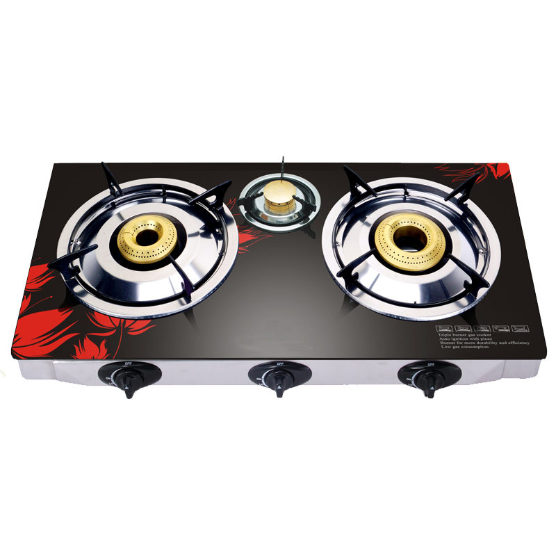 Triple Burner Glass Cooktop with Auto Ignition