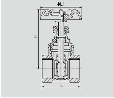 Brass Gate Valve with Red Handwheel