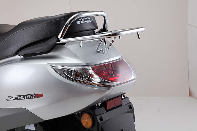 Rear view of the scooter showing integrated taillights