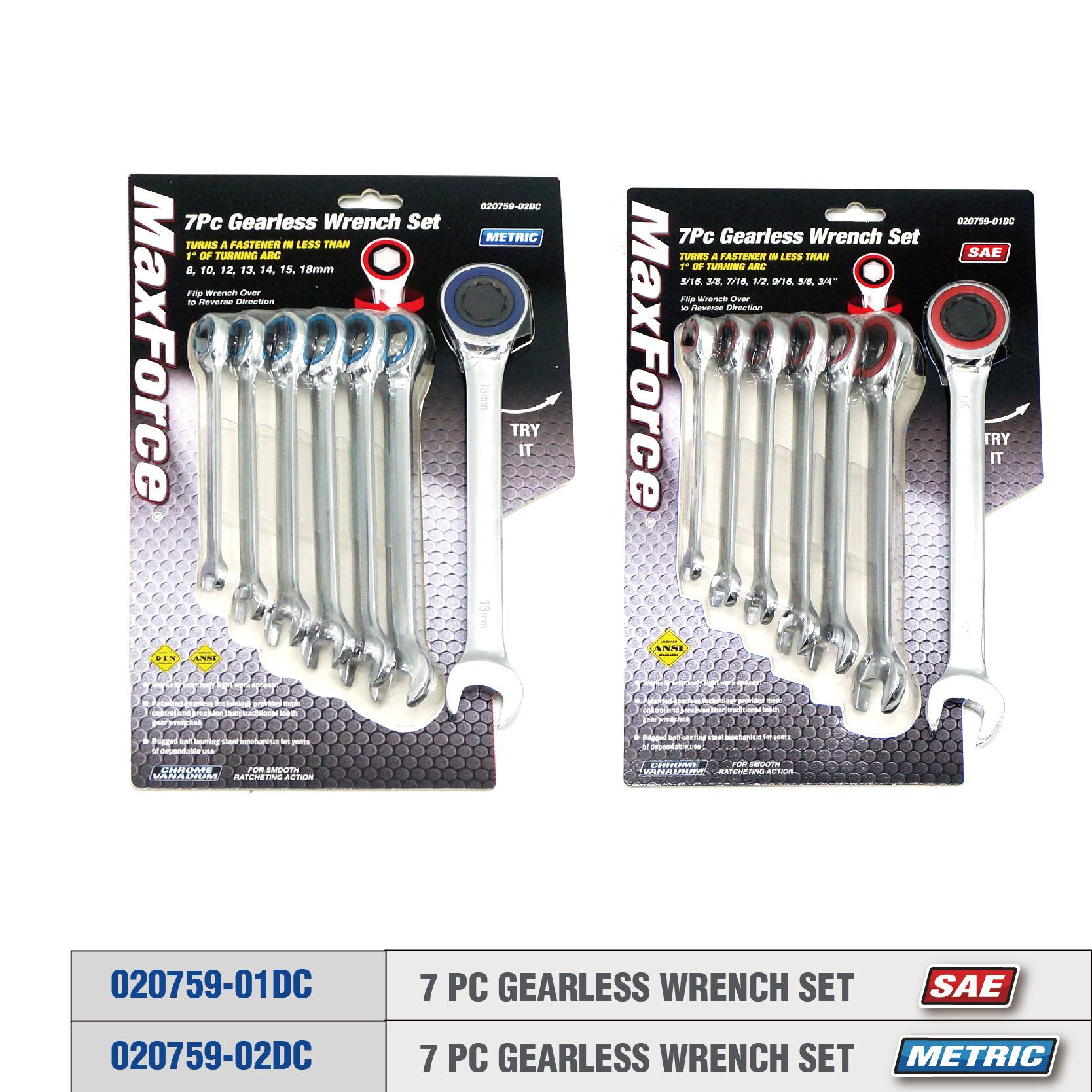 GEARLESS COMBINATION WRENCH SET - Image 3