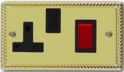 Georgian Style Polished Brass Electrical Socket