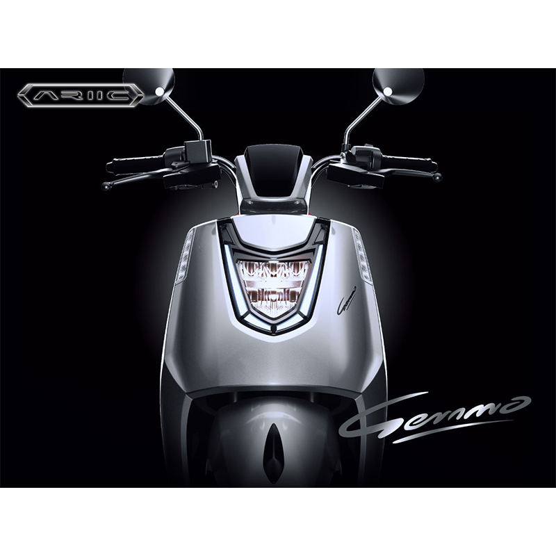Sleek Silver Electric Scooter with Red Seat