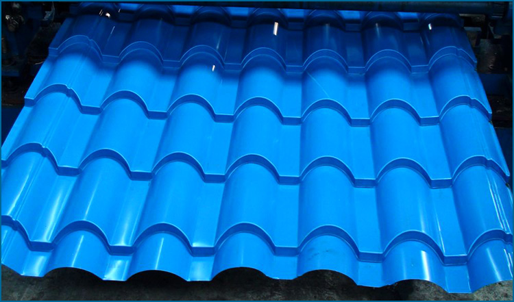Finished roofing tiles produced by the machine