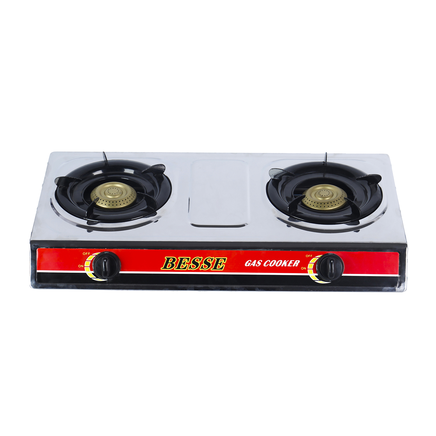 Gold Double Burner Stainless Steel Gas Stove - Image 2