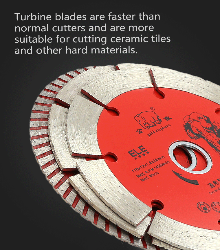 Comparison of turbine blades versus normal cutters