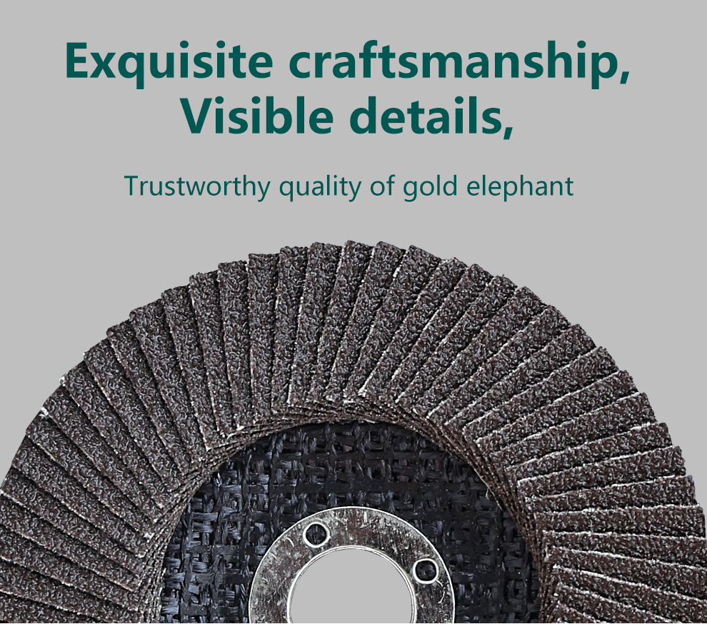 Close up view of abrasive flap wheel showing texture and construction