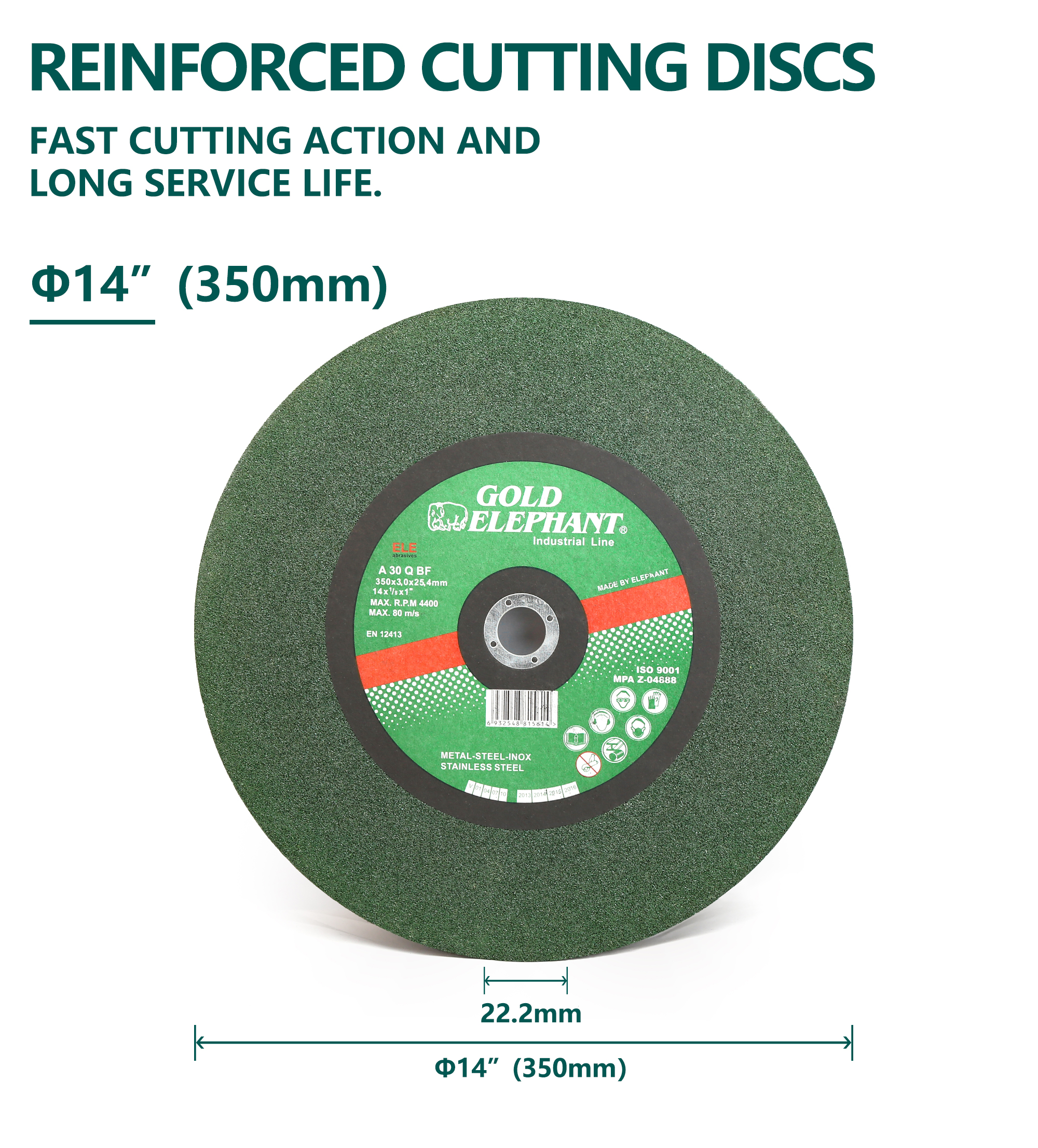Reinforced cutting disc profile
