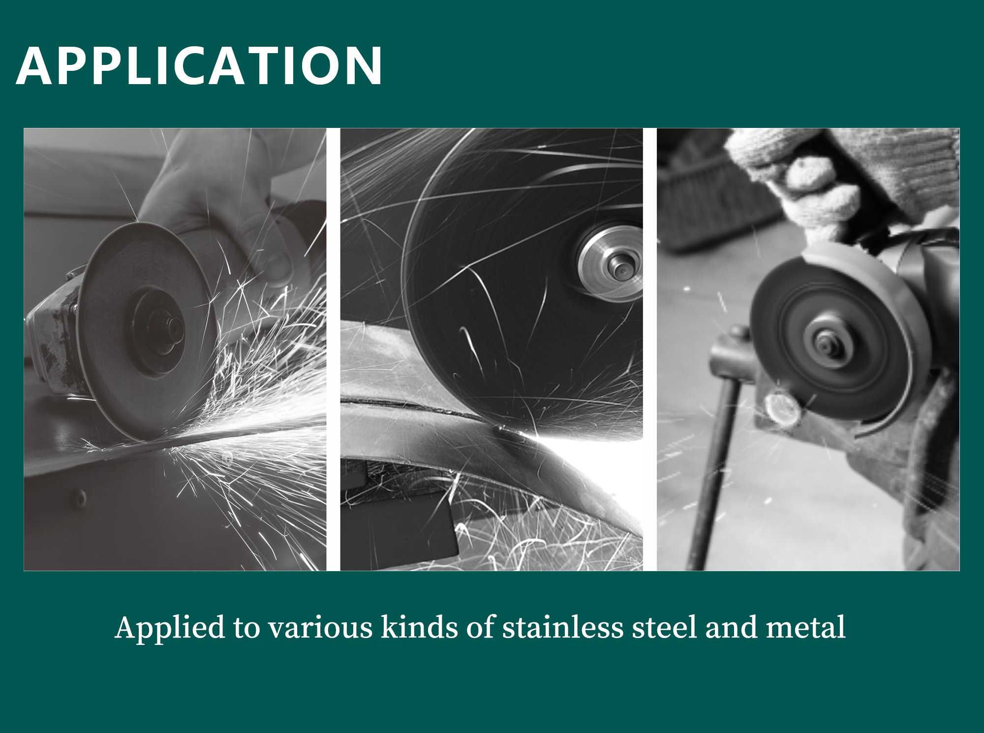 Cutting wheel application on metal and stainless steel