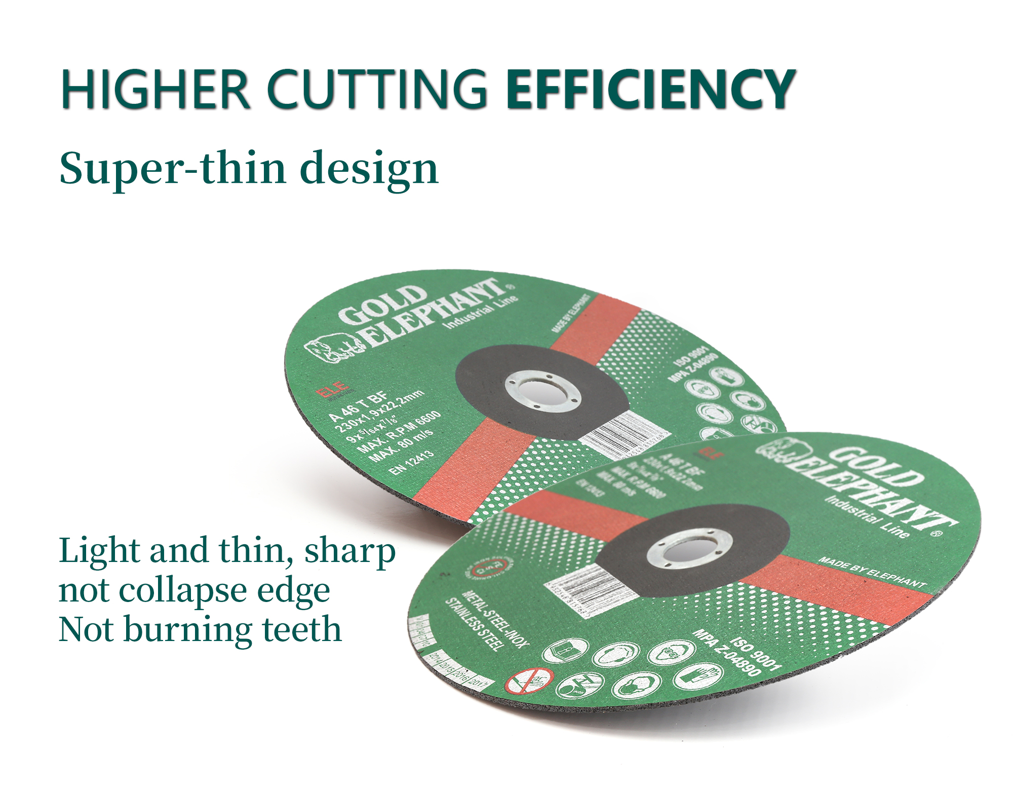 High-performance cutting disc features