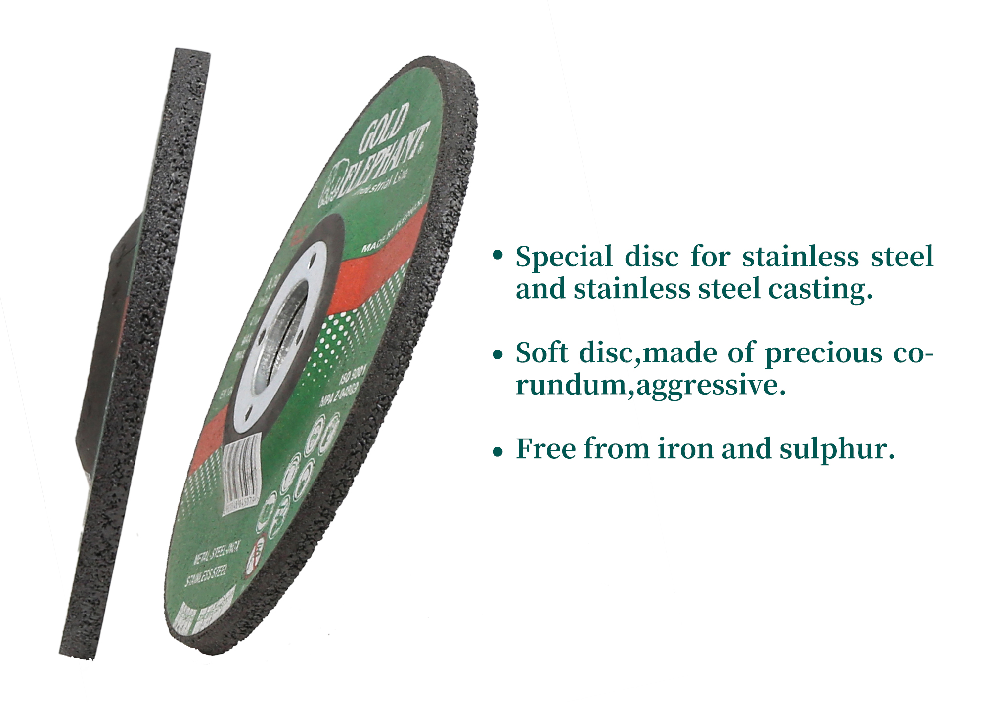 Close up of grinding disc material composition