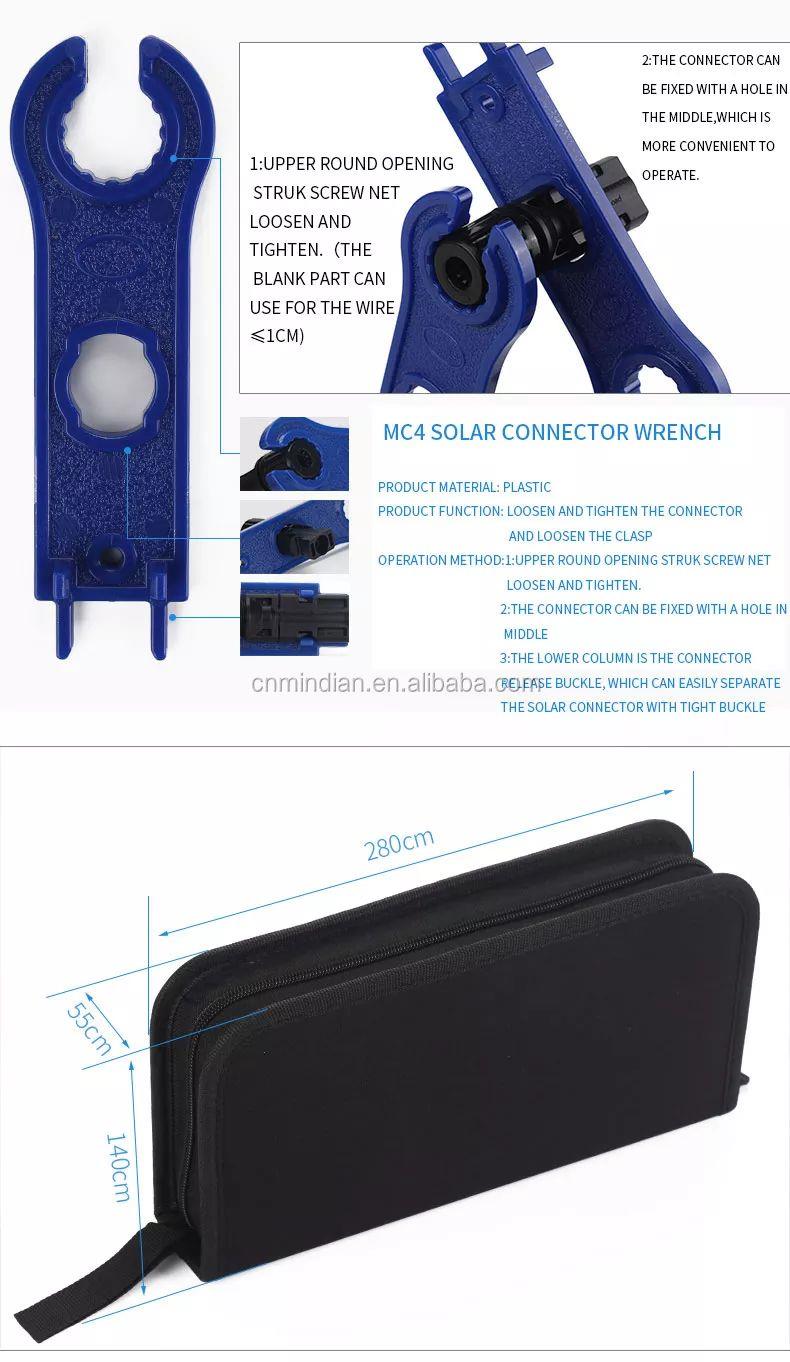 Diagram showing the usage of the MC4 solar connector wrench