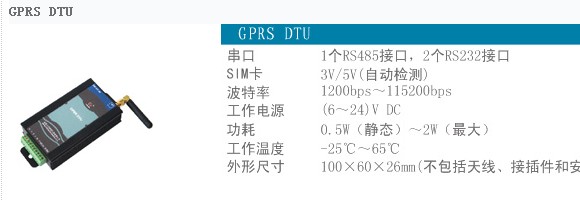 GPRS Data Transfer Unit with RS485 and RS232 Interfaces